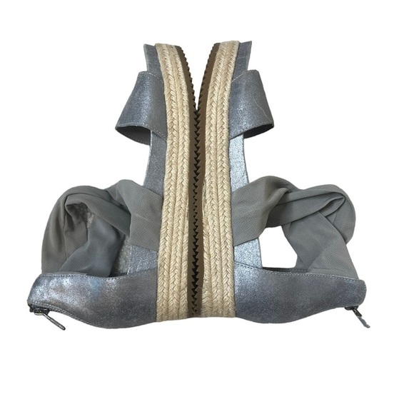 EILEEN FISHER Zoe Metallic Leather and Mesh Espadrille - Picture 9 of 11